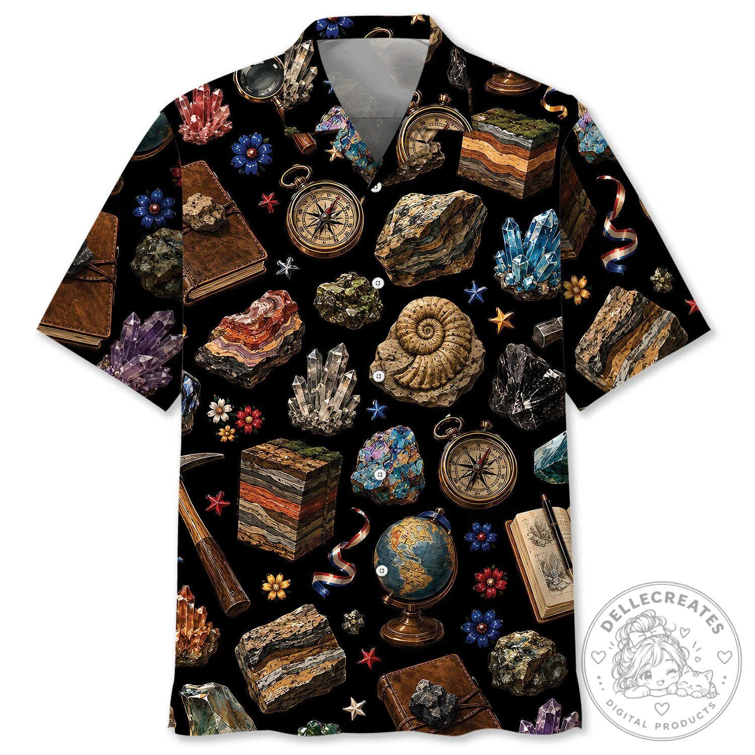 Geology Teacher Rocks and Minerals Hawaiian Shirt