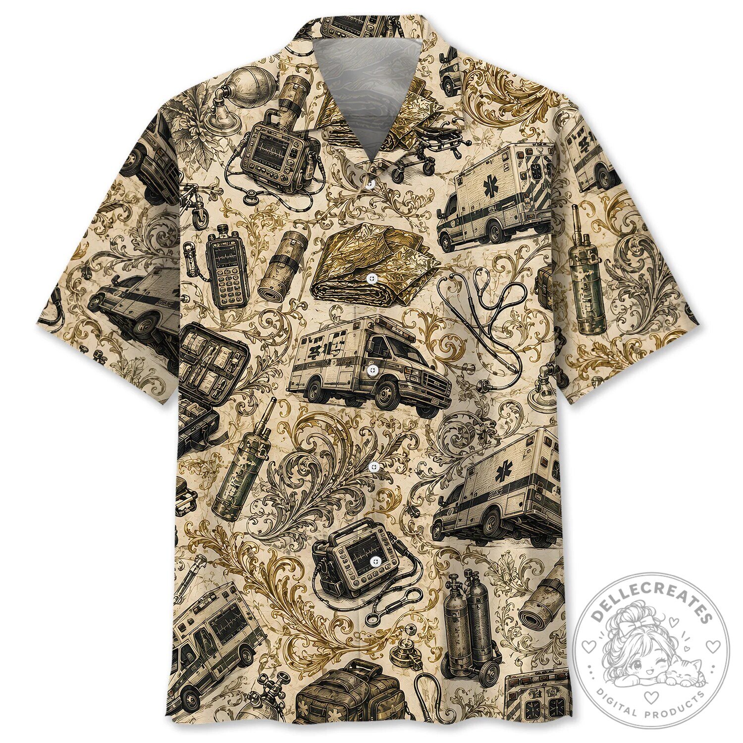 Paramedic Emergency Medical Services Vintage Hawaiian Shirt