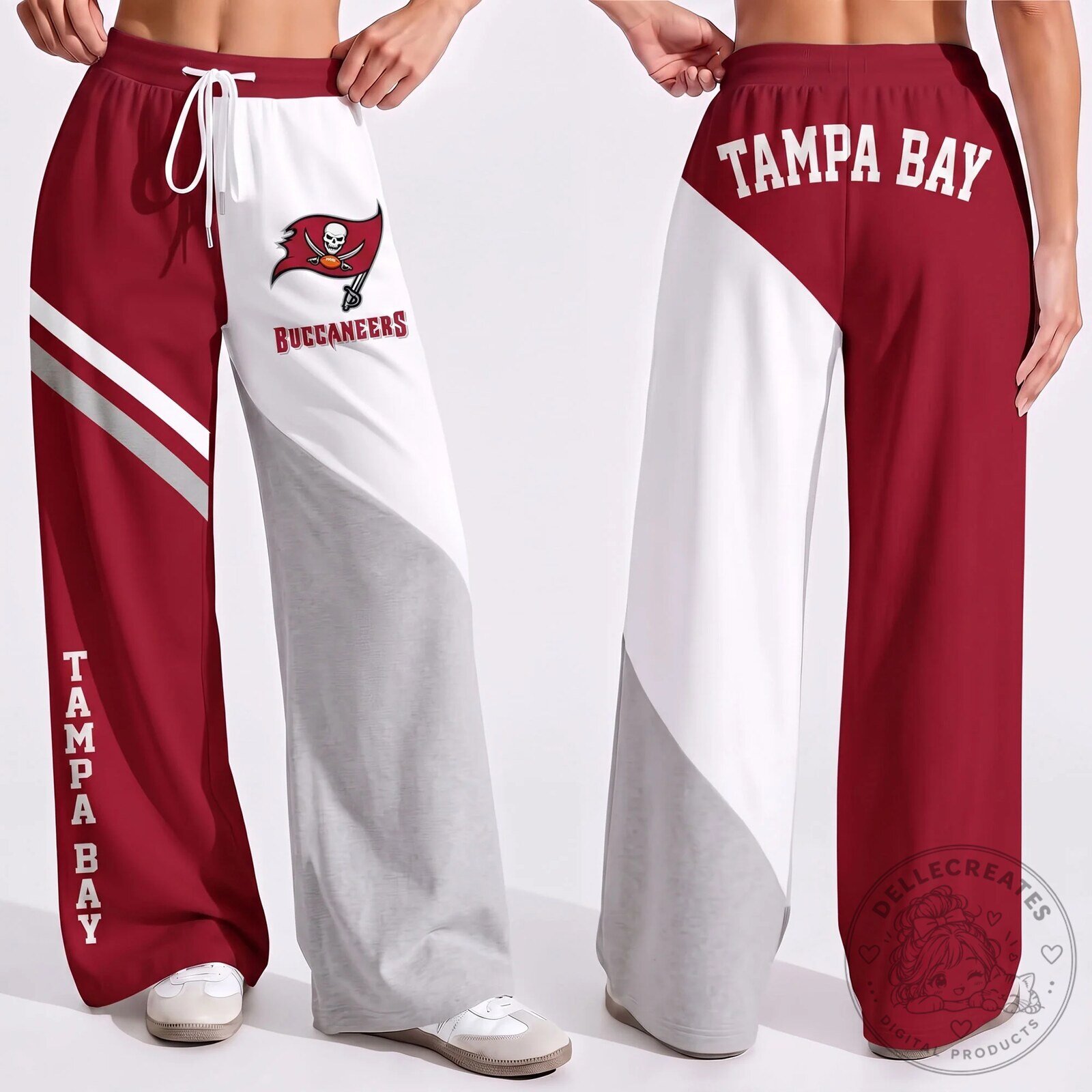 Tampa Bay Buccaneers NFL Football Team Color Block Wide Leg Pants