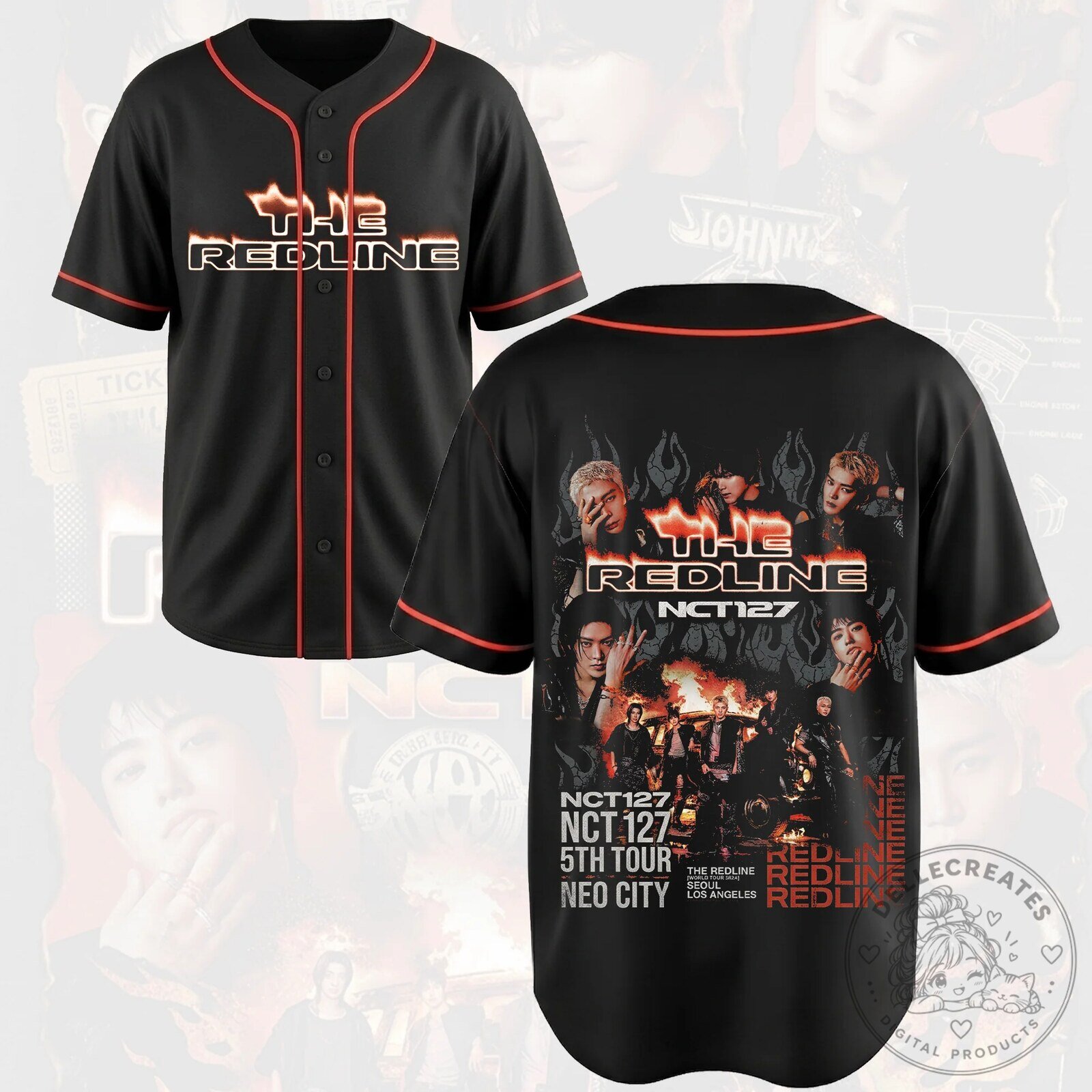NCT 127 The Redline World Tour Kpop Merch Baseball Jersey for NCTzen Fans