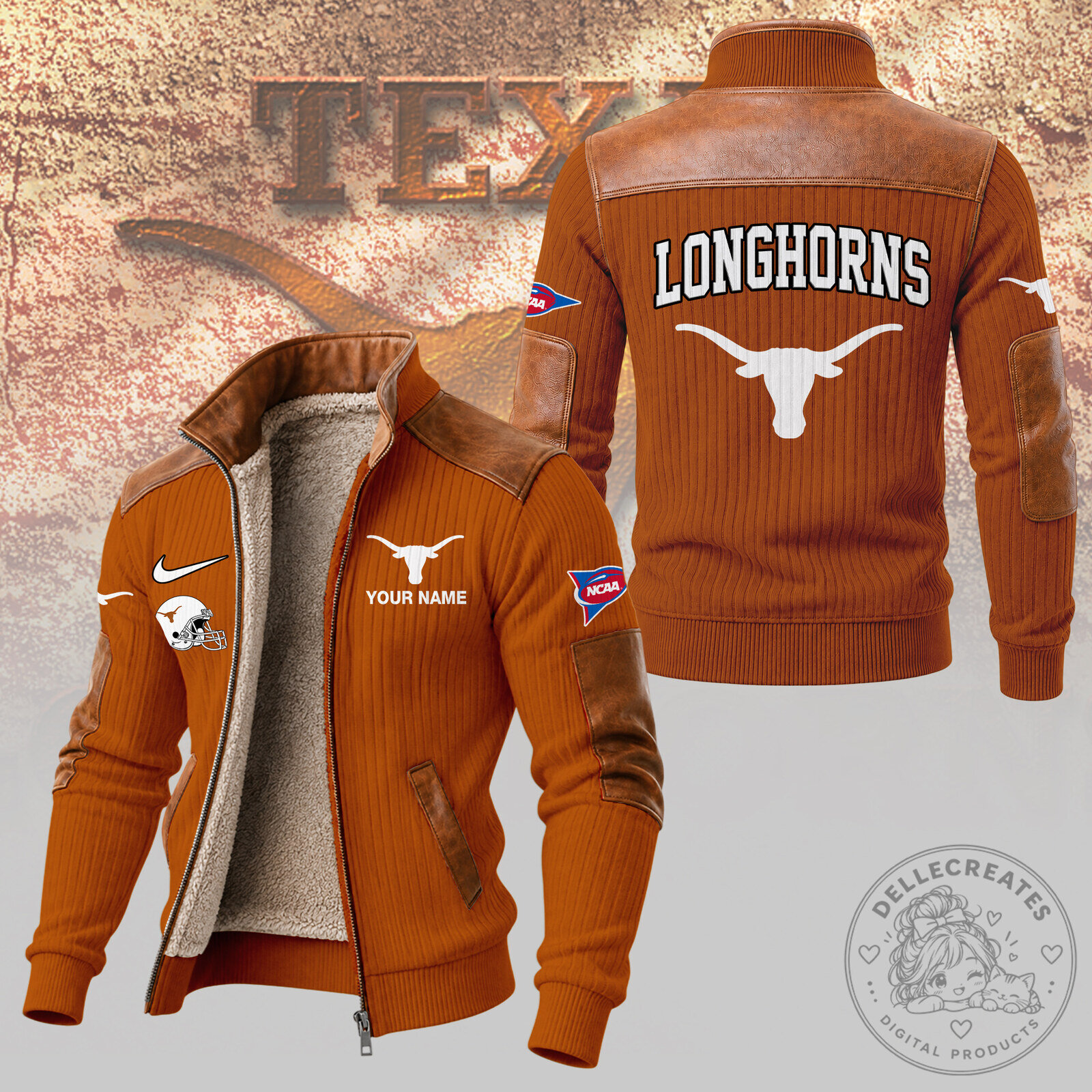 Texas Longhorns NCAA Football Team Personalized Fleece Jacket