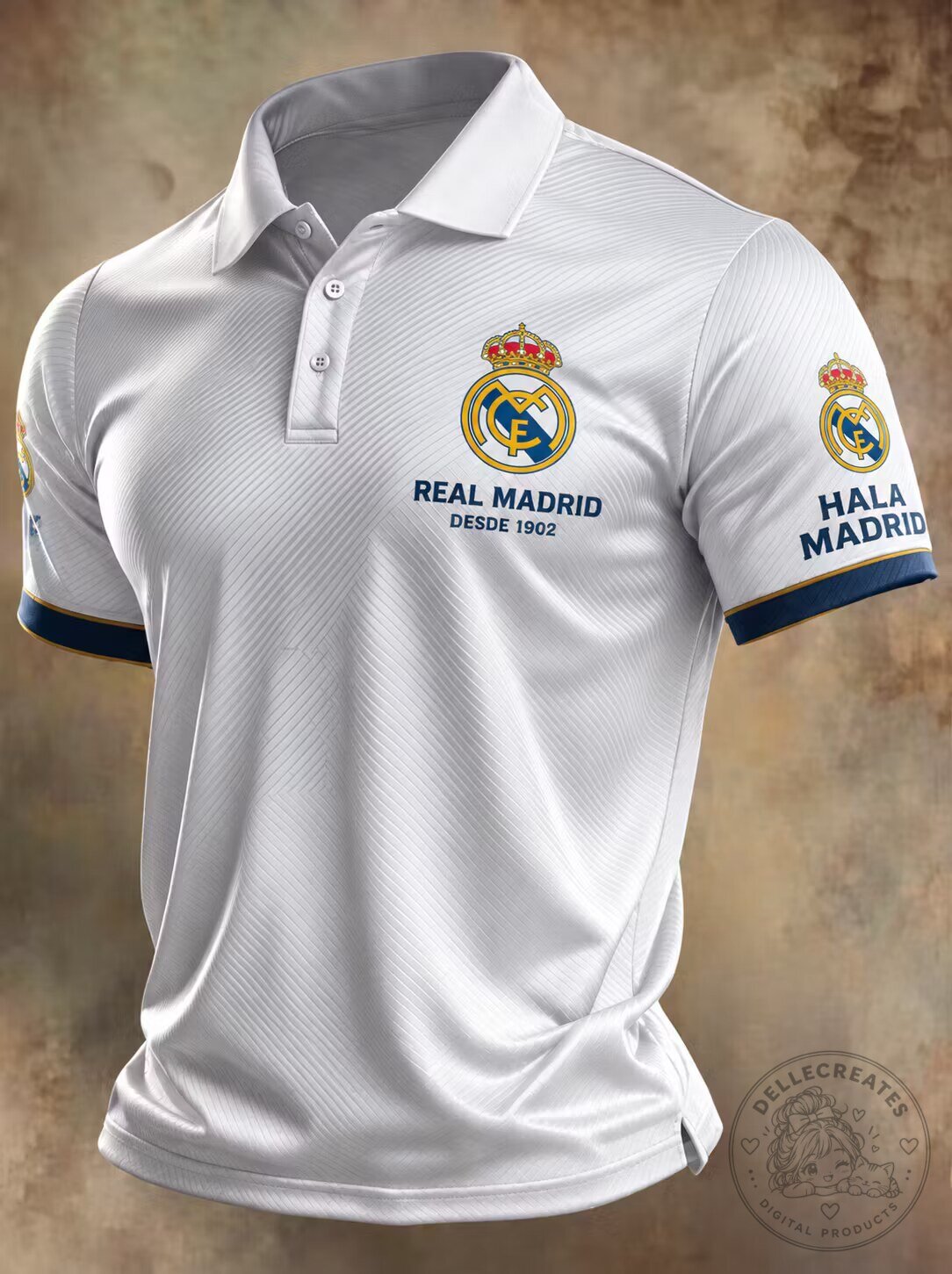 Men's White Polo Shirt of Real Madrid Football Club