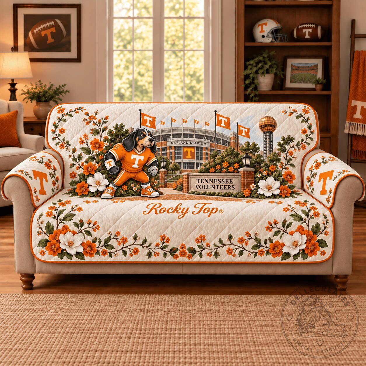 Tennessee Volunteers Neyland Stadium Rocky Top Sofa Cover