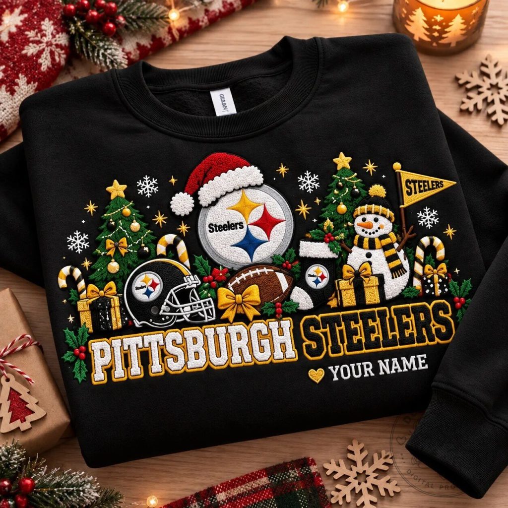 Pittsburgh Steelers Christmas Holiday Personalized Black Sweatshirt Pittsburgh Steelers Christmas Holiday Personalized Black Sweatshirt