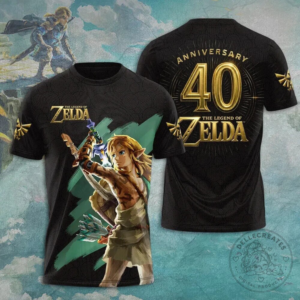 Legend of Zelda 40th Anniversary Link Archer Video Game T-Shirt