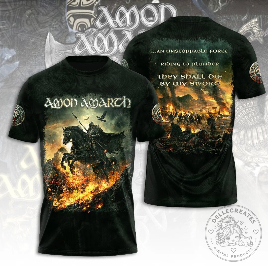 Amon Amarth Eight Legs of Thunder Viking Metal Band T-Shirt