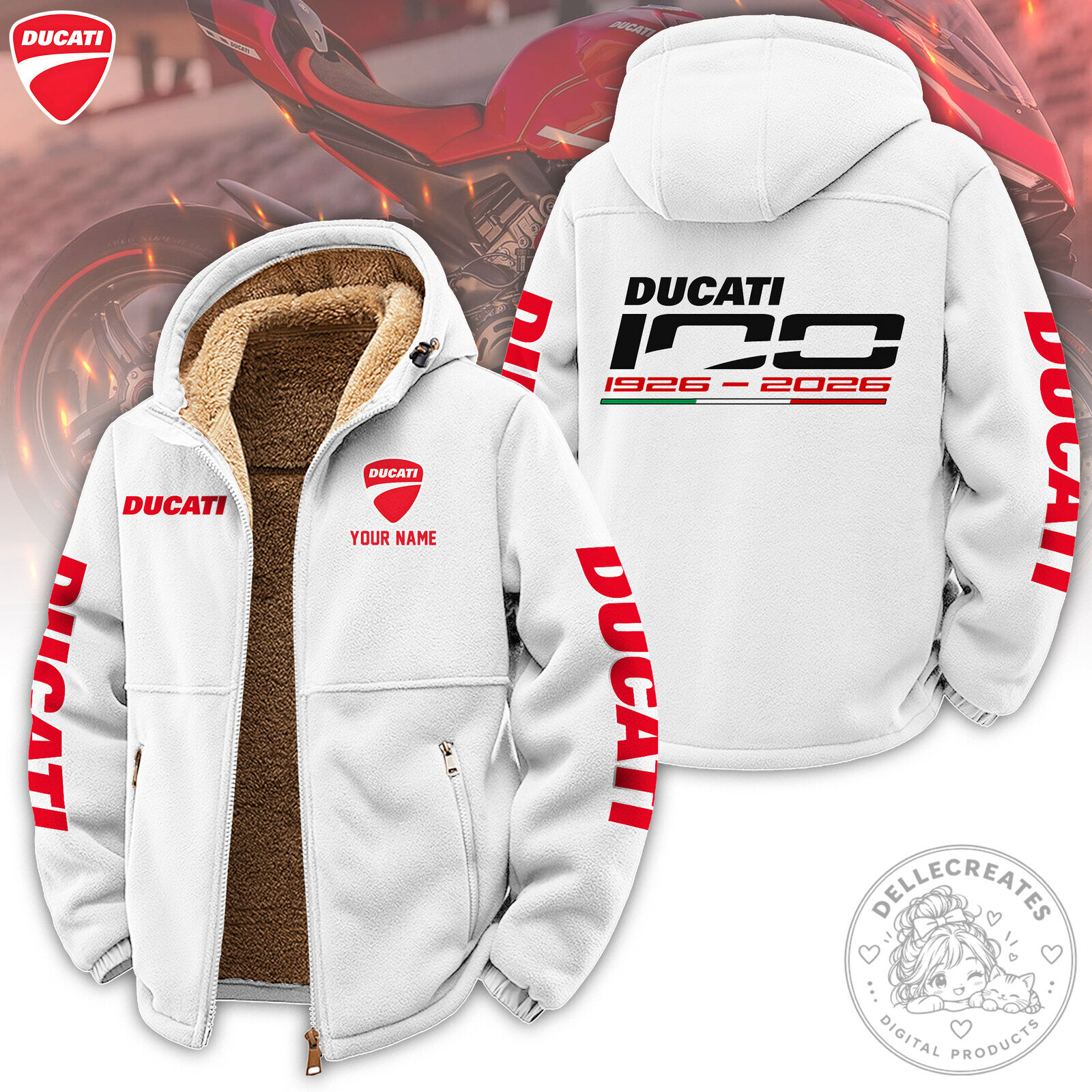 Ducati 100th Anniversary 1926-2026 Winter Fleece Jacket