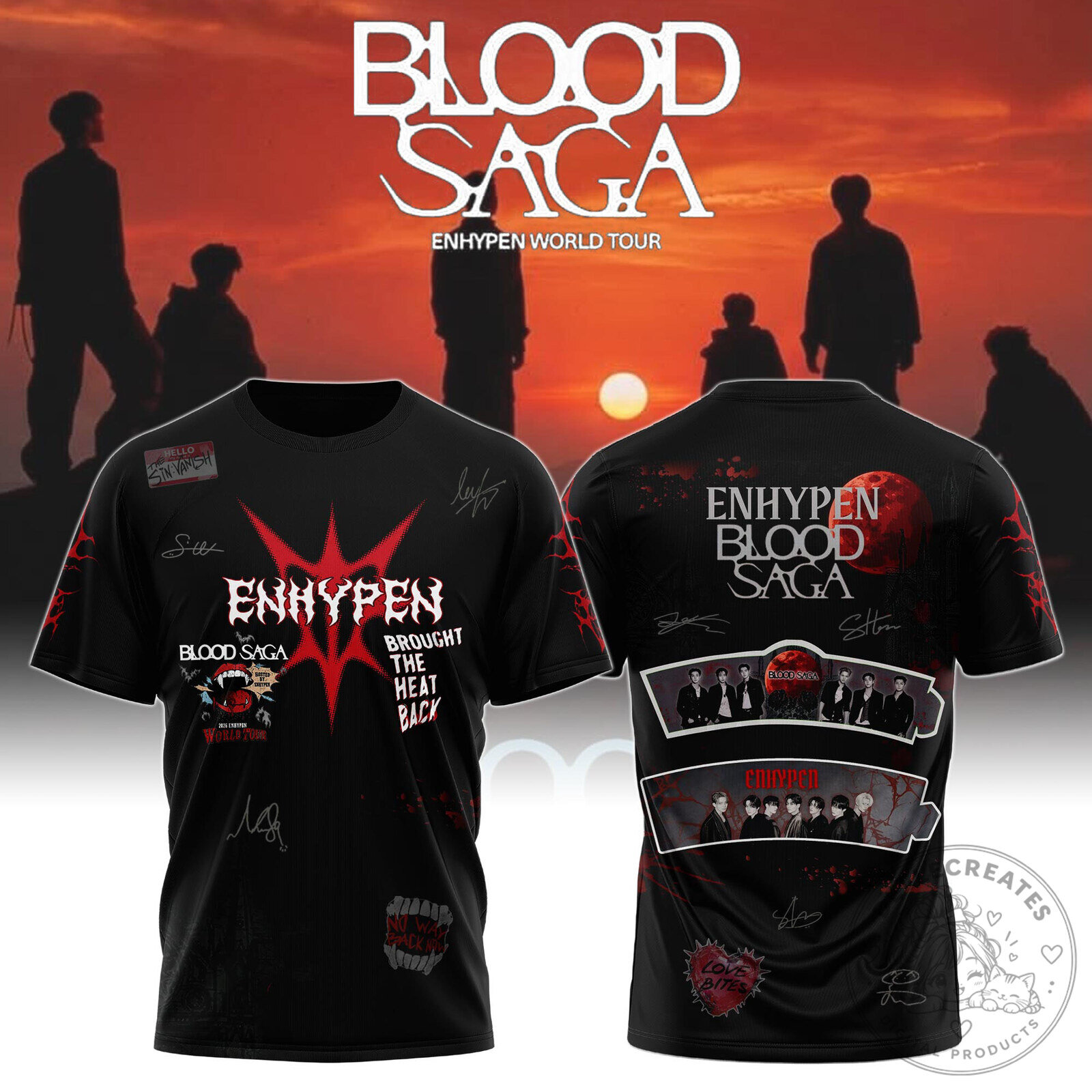ENHYPEN Special “Blood Saga” Tour 2026 Limited Edition T.shirt 2 ENHYPEN Special “Blood Saga” Tour 2026 Limited Edition T.shirt