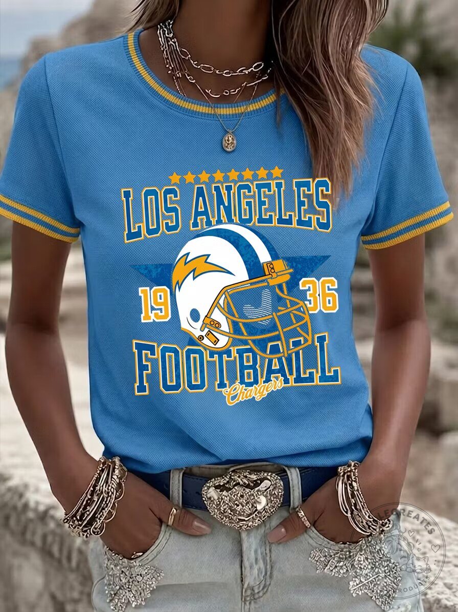 Los Angeles Chargers Football Vintage Helmet Graphic T-Shirt