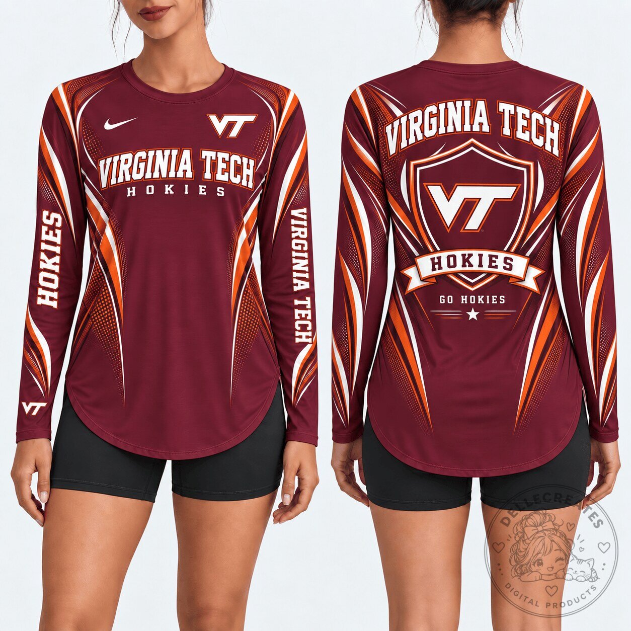 Virginia Tech Hokies Fall Season Long Sleeve Shirt 1 Virginia Tech Hokies Fall Season Long Sleeve Shirt