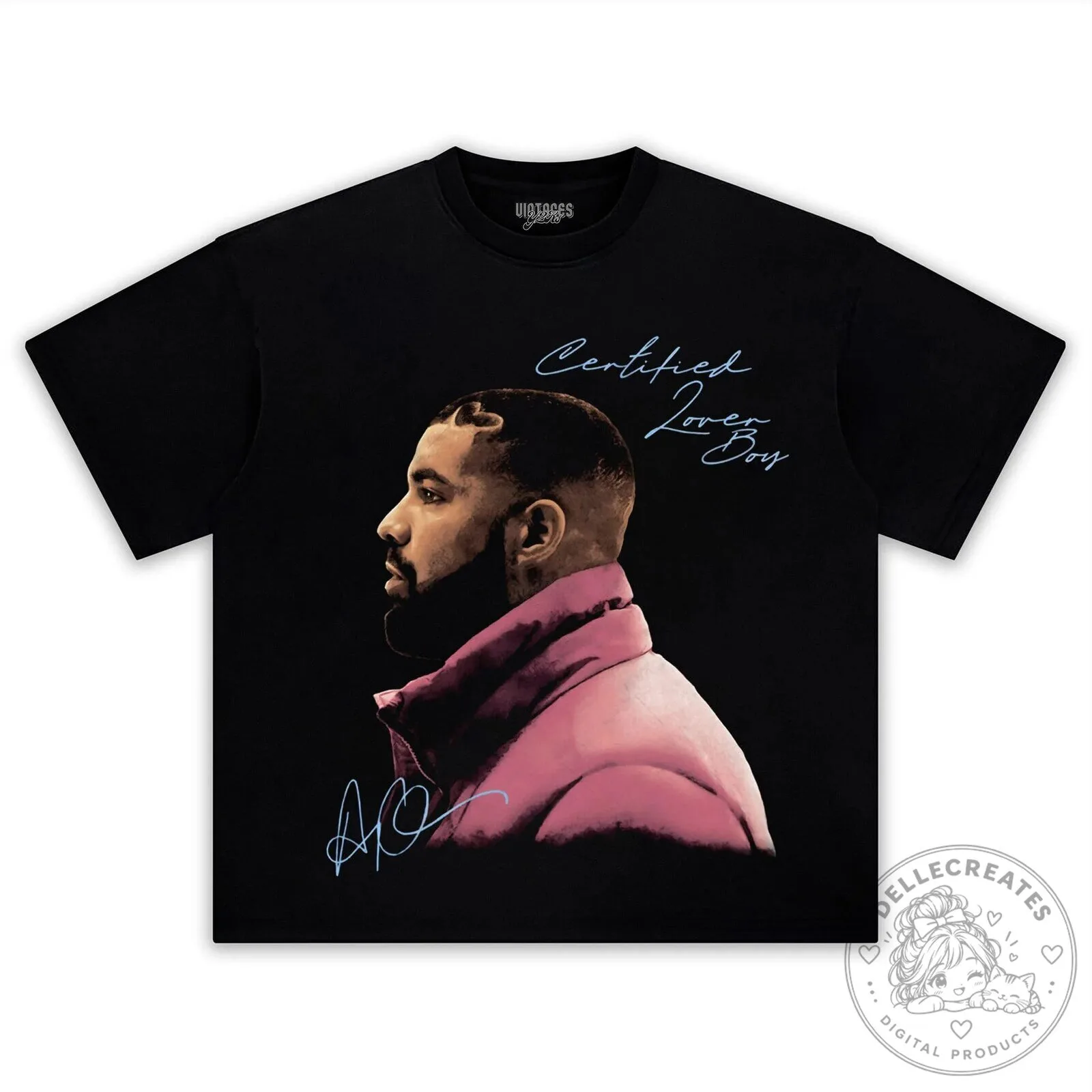 Drake Certified Lover Boy Album Cover Art Black Graphic T-Shirt