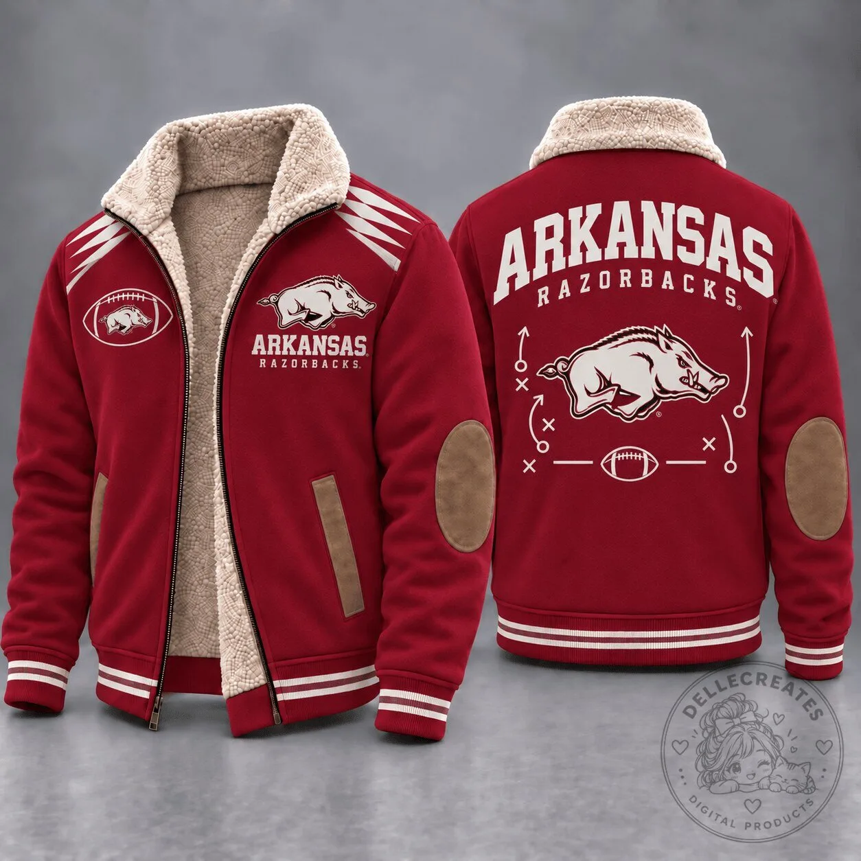Arkansas Razorbacks Football Team Sherpa Lined Fleece Jacket