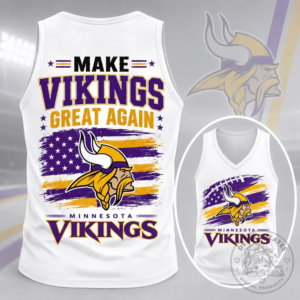 Minnesota Vikings Make Vikings Great Again American Flag Tank Top