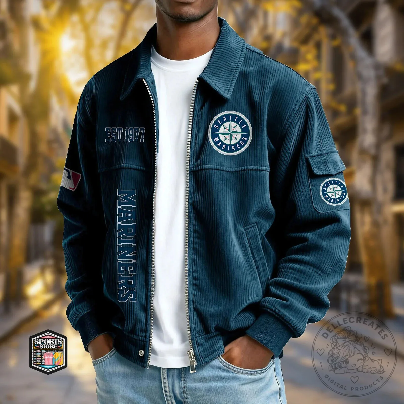 Seattle Mariners Established 1977 Corduroy Full-Zip Jacket