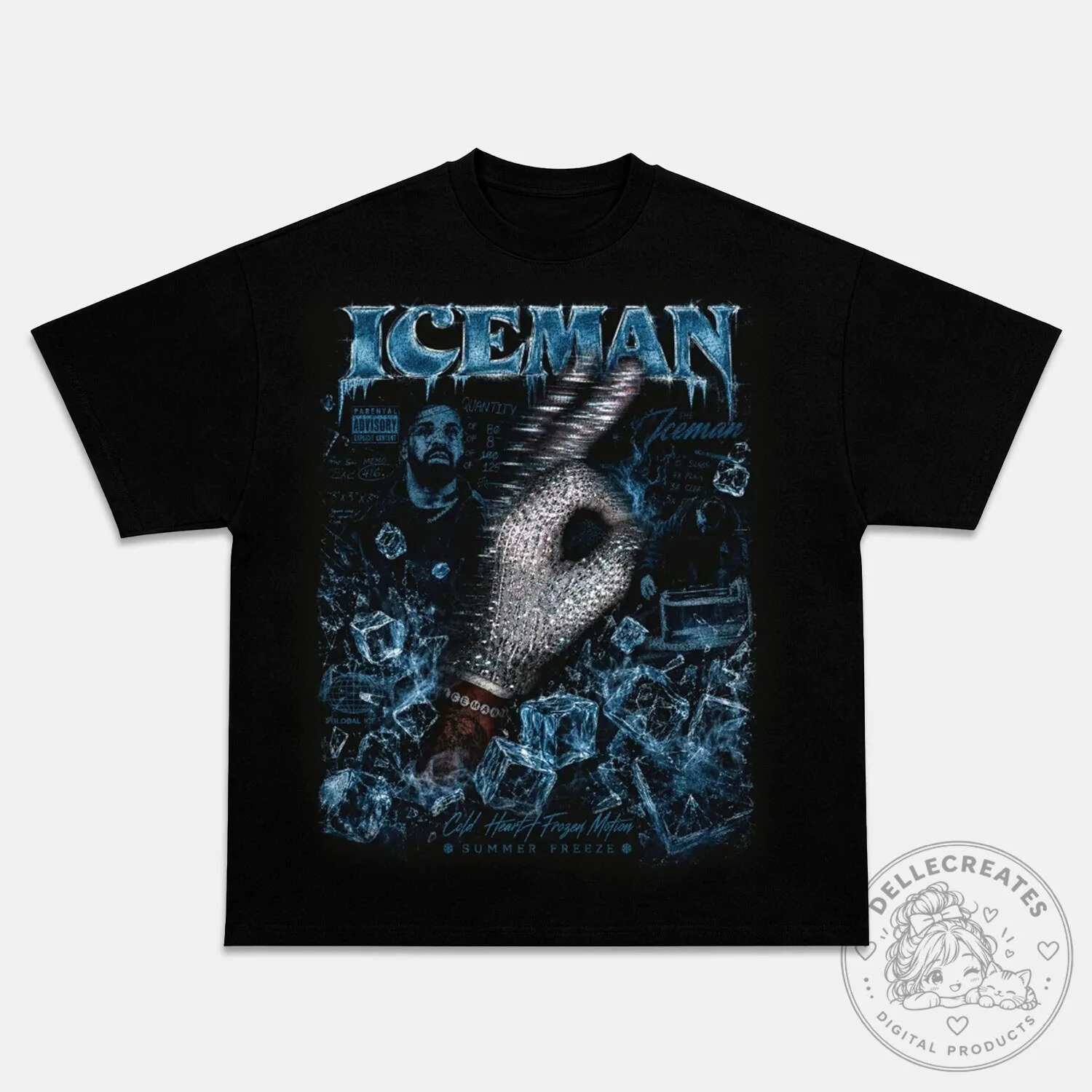 Drake Iceman Album Cover Art Black T-Shirt