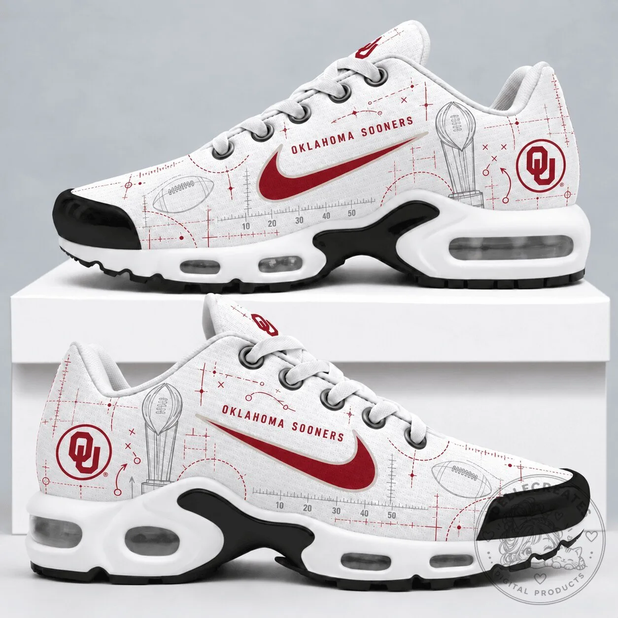 Oklahoma Sooners NCAA Playbook Design Running Shoes