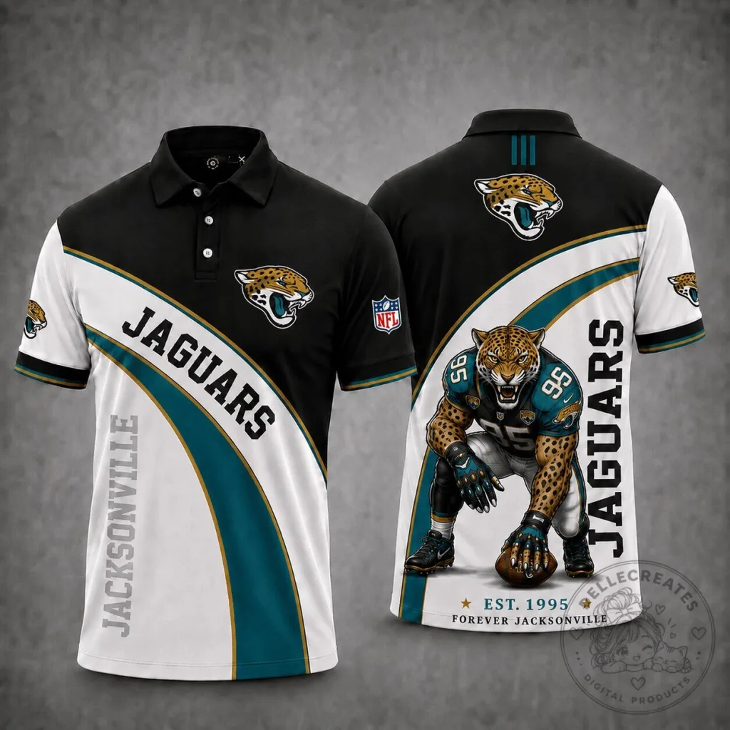 Jacksonville Jaguars Football Team Mascot Polo Shirt for Men 20 Jacksonville Jaguars Football Team Mascot Polo Shirt for Men