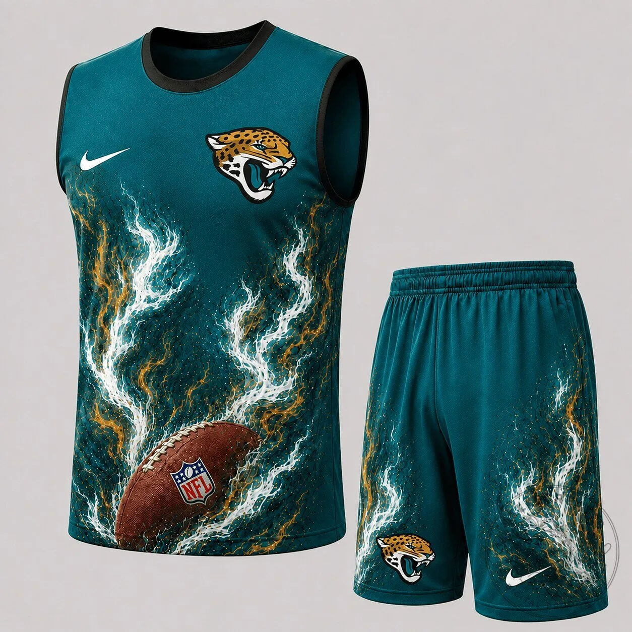 Tank Top and Shorts Set Featuring Jacksonville Jaguars Football Team