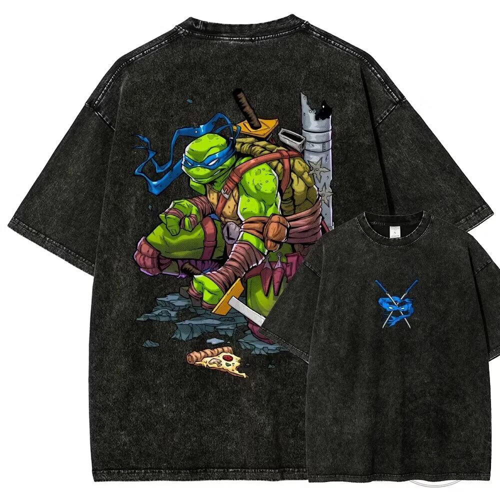 Teenage Mutant Ninja Turtles Leonardo Graphic Washed Oversized T-Shirt