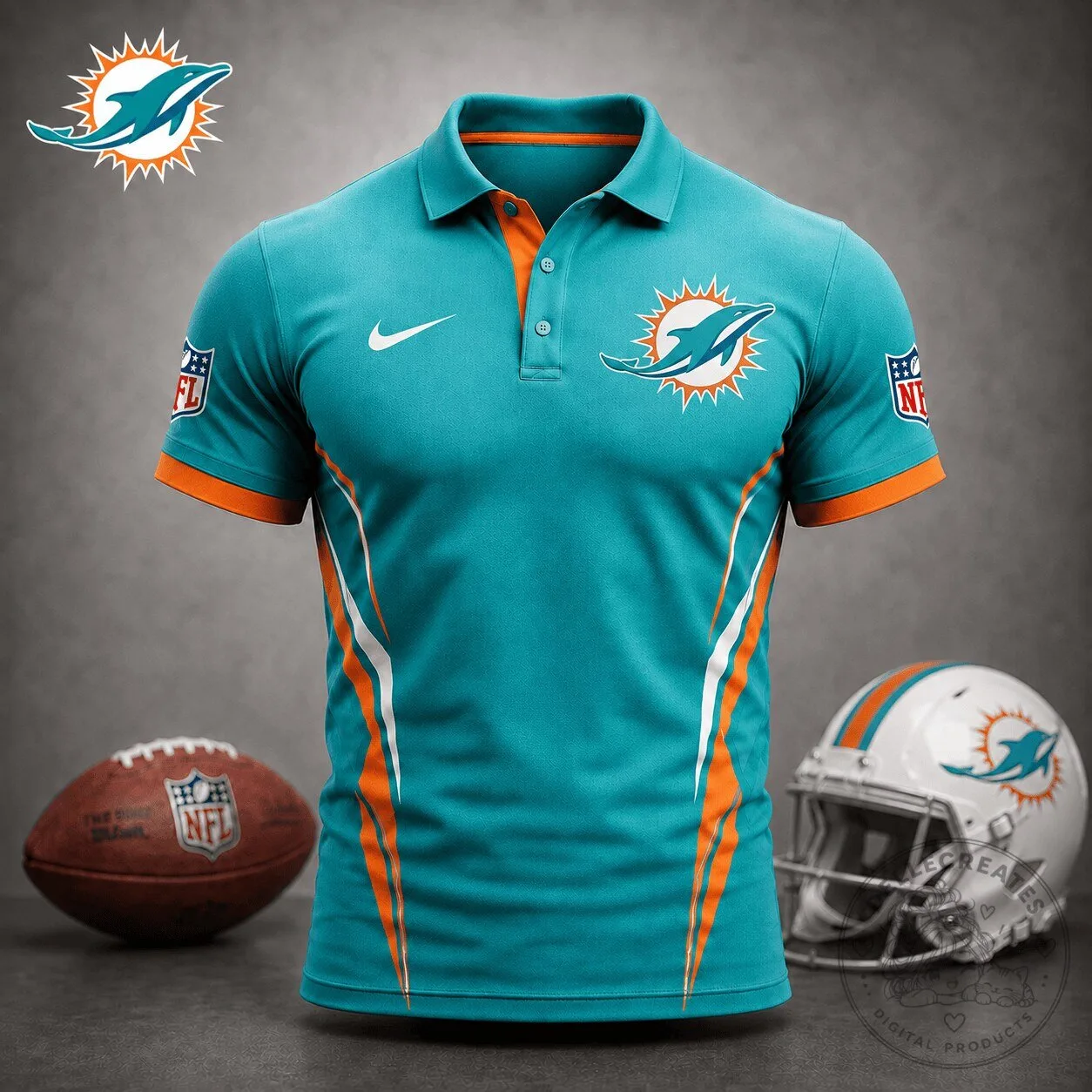 Miami Dolphins Football Team Polo Shirt for Men