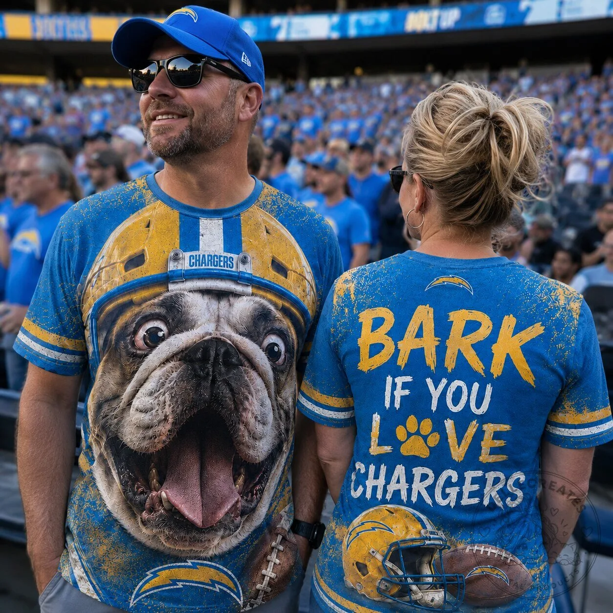 Los Angeles Chargers Football Bulldog Helmet Funny T-Shirt
