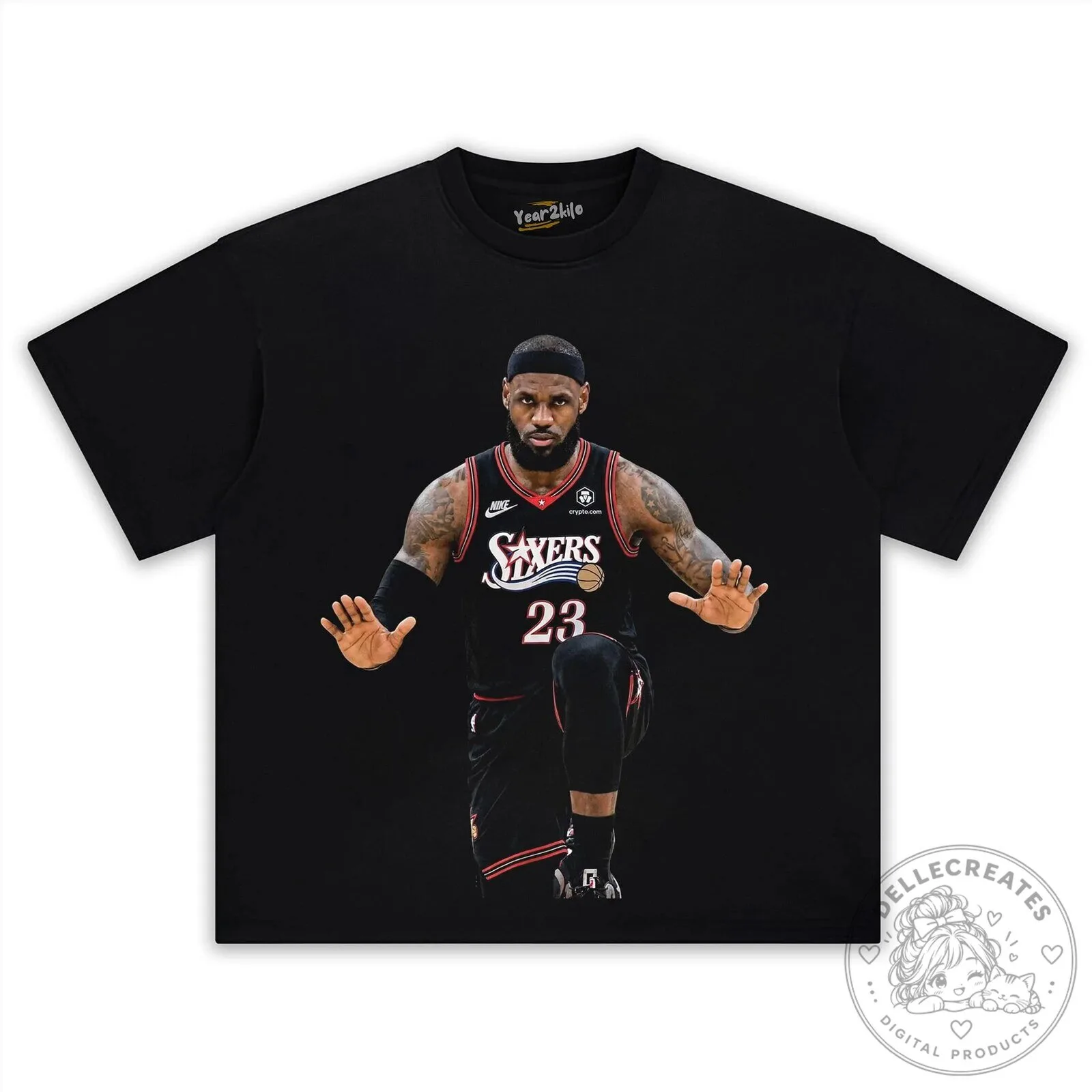 Graphic T-Shirt Featuring LeBron James as a Player for the Philadelphia 76ers