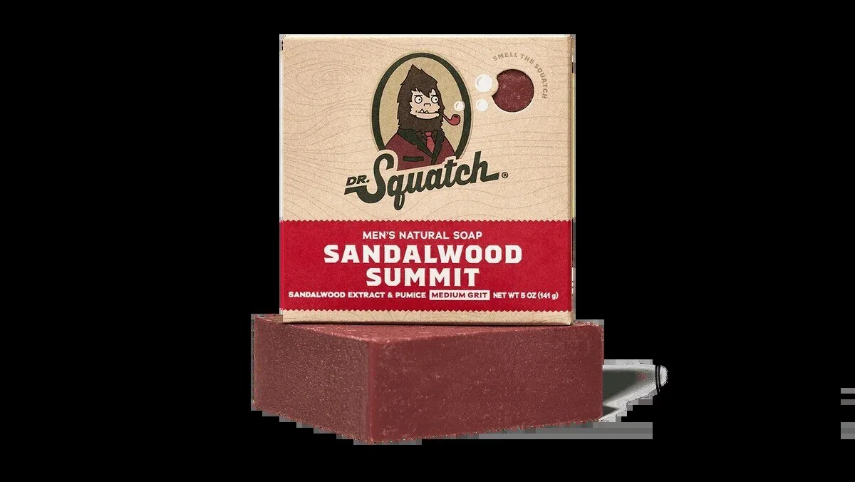 Dr. Squatch Sandalwood Summit Men's Natural Bar Soap with Pumice