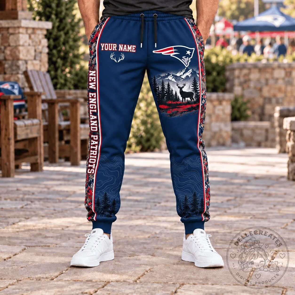 New England Patriots Hunting Camouflage Custom Name Jogger Pants