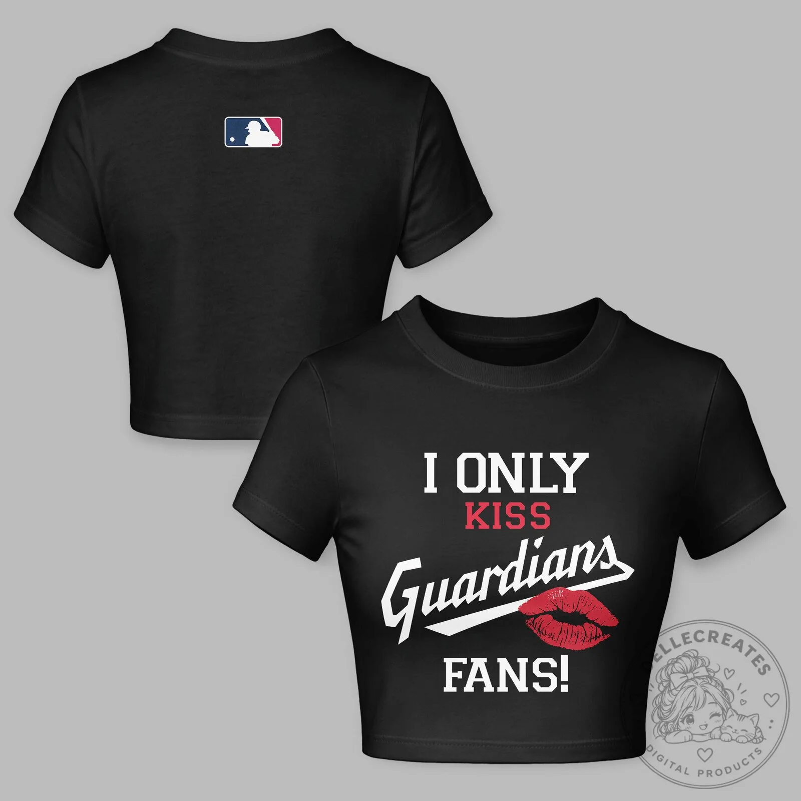 Cleveland Guardians I Only Kiss Guardians Fans Cropped T-Shirt