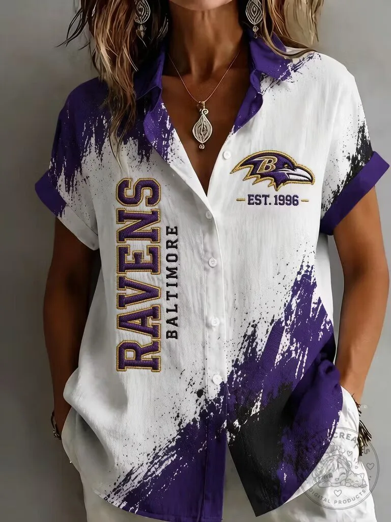 Baltimore Ravens Football Team Est. 1996 Fan Apparel Button Down Shirt