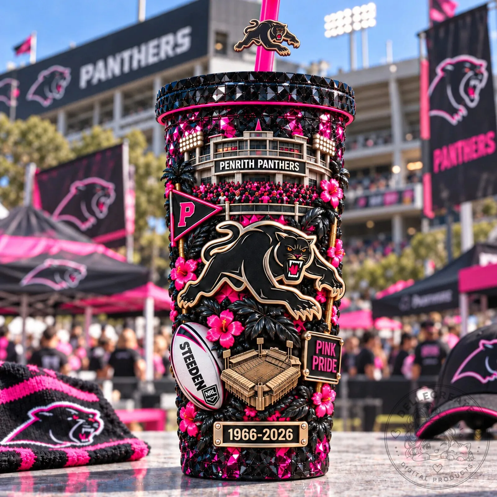 Penrith Panthers Rugby League Team Pink Pride Cold Cup Tumbler