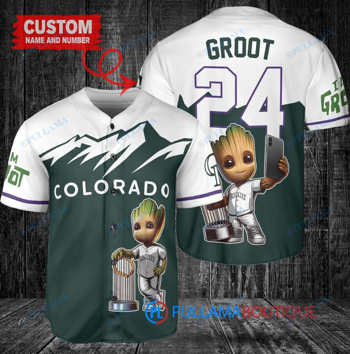 Colorado Rockies Baseball Baby Groot Marvel Guardians of the Galaxy Jersey