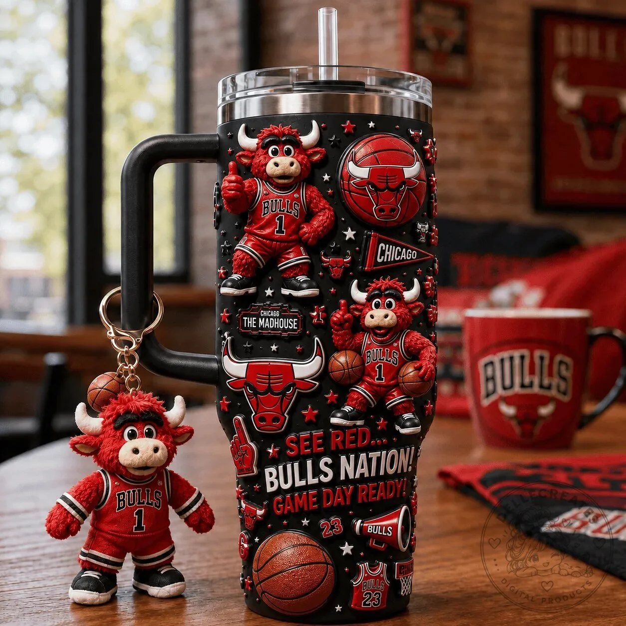 Chicago Bulls See Red Bulls Nation Game Day Ready 40oz Tumbler with Handle