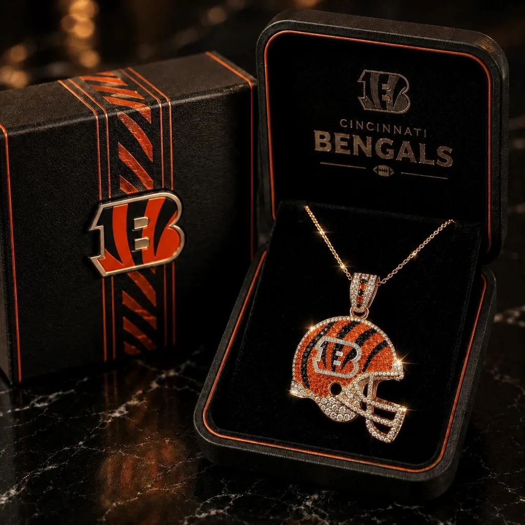 Cincinnati Bengals Football Helmet Diamond Pendant Necklace 28 Cincinnati Bengals Football Helmet Diamond Pendant Necklace
