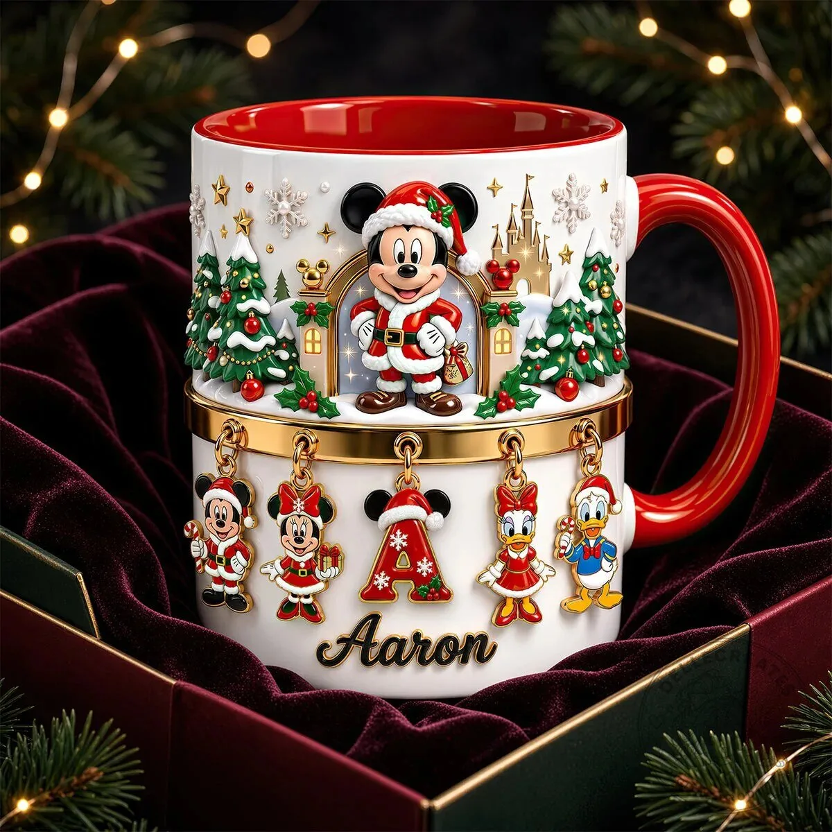 Personalized Disney Mickey Mouse Christmas Alphabet Mug
