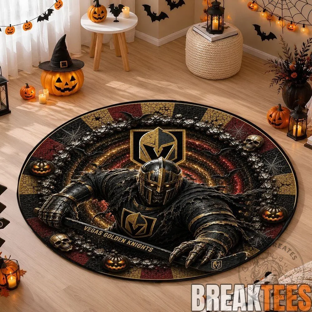 Vegas Golden Knights Halloween Knight Round Quilted Rug