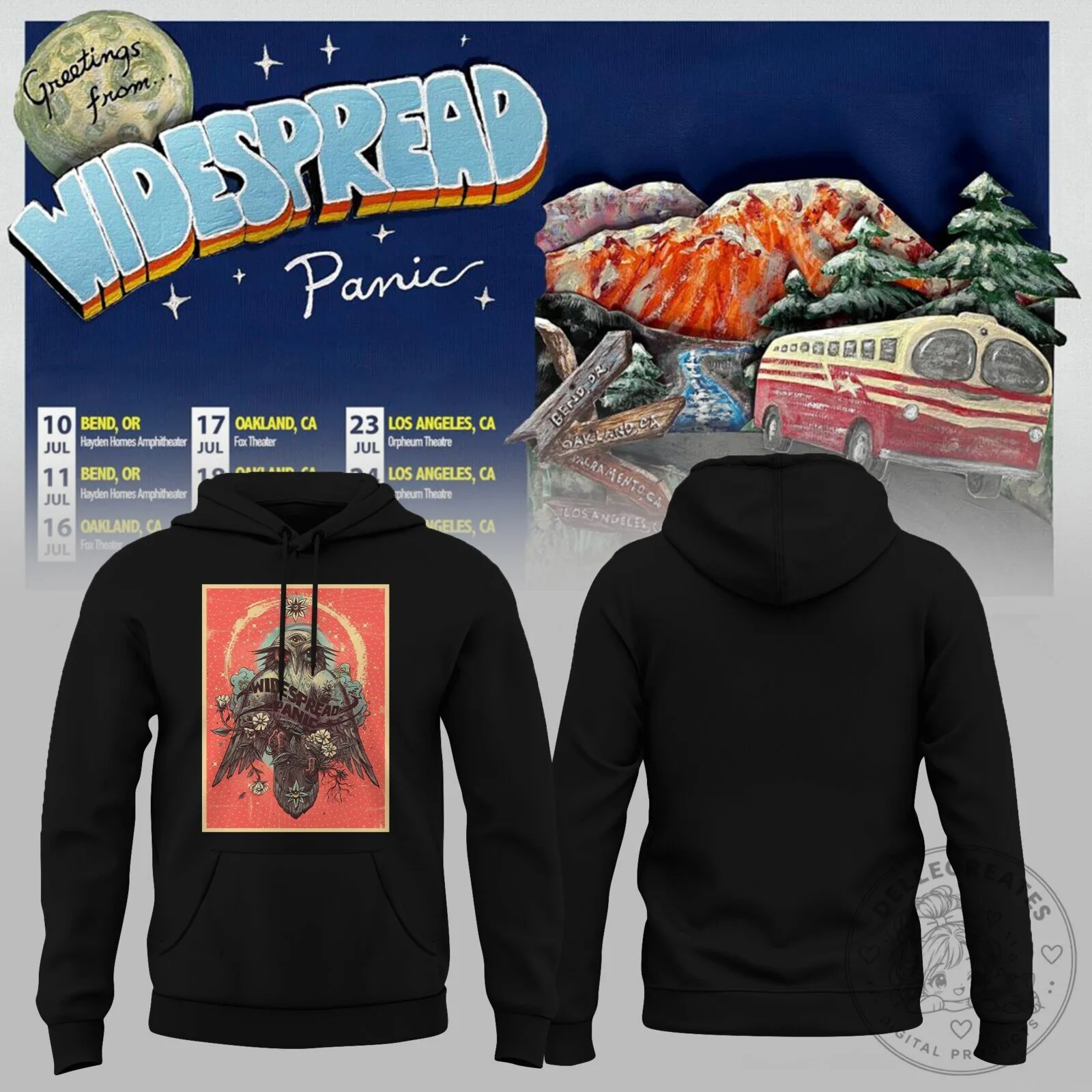 Widespread Panic Summer Tour July 2026 Black Concert Hoodie