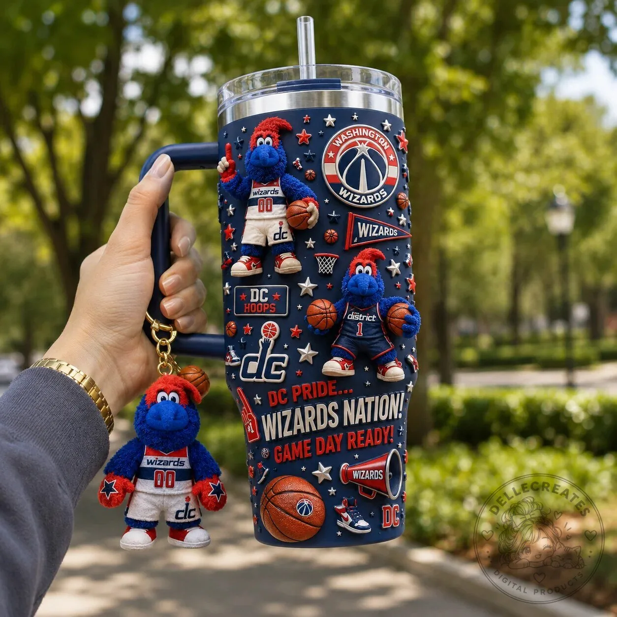 Washington Wizards Basketball Team 40oz Stainless Steel Tumbler with Handle 8 Washington Wizards Basketball Team 40oz Stainless Steel Tumbler with Handle