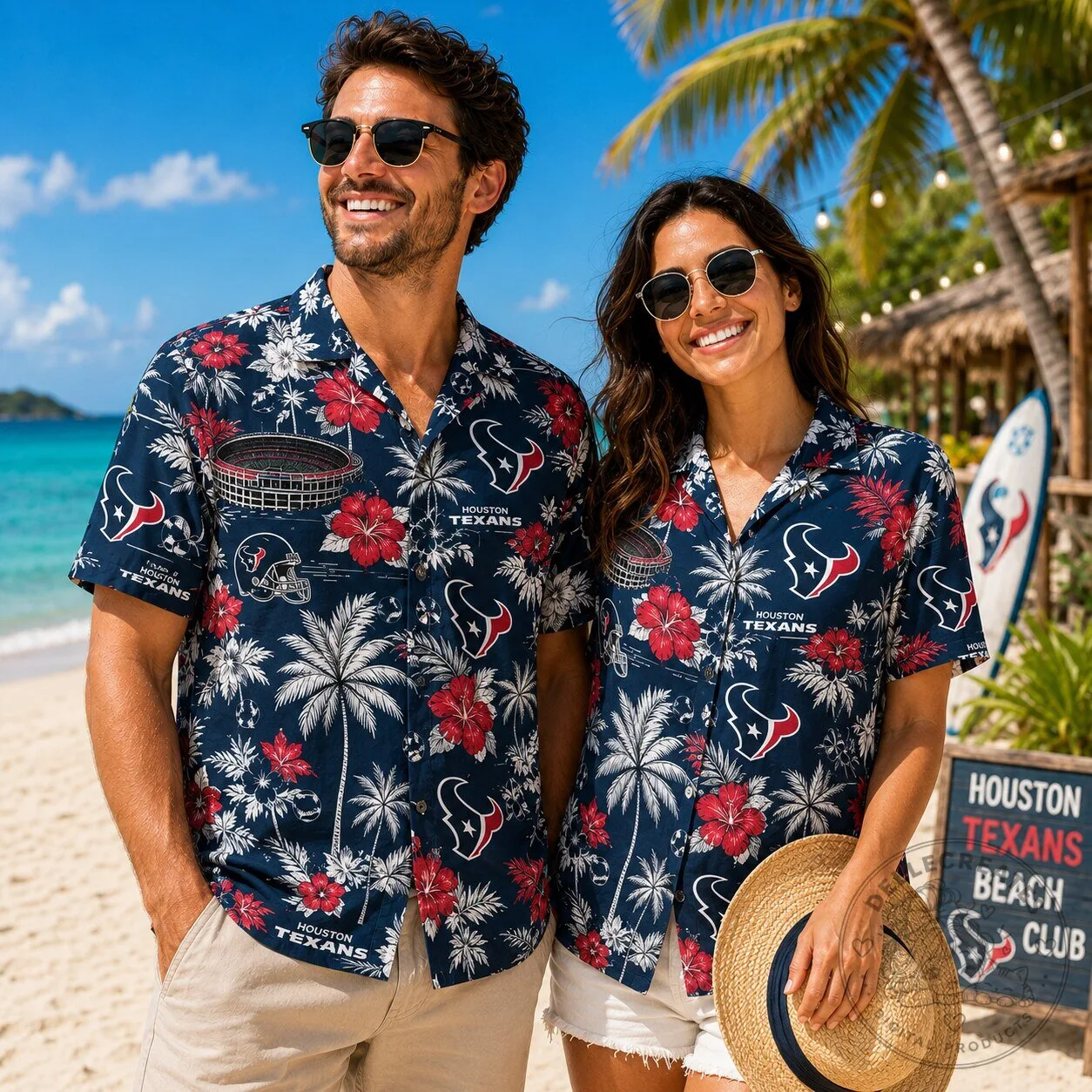 Houston Texans Football Tropical Hawaiian Shirt for Men and Women