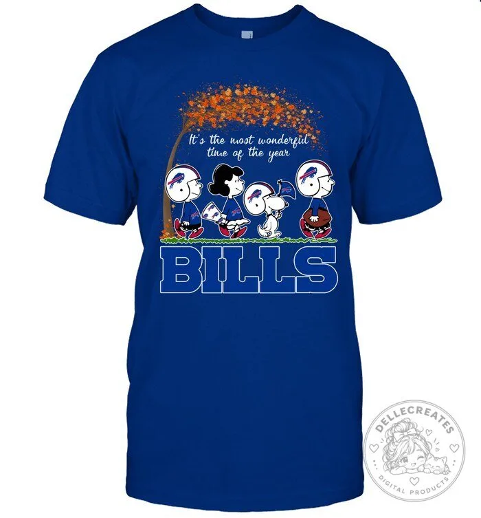 Bills Mafia Peanuts Characters Autumn Football T-Shirt