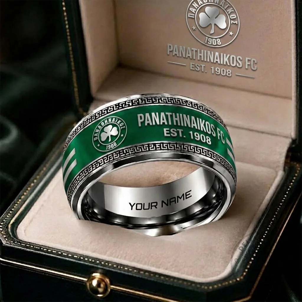 Panathinaikos Football Club Personalized Ring, Super League Greece Fan Gift