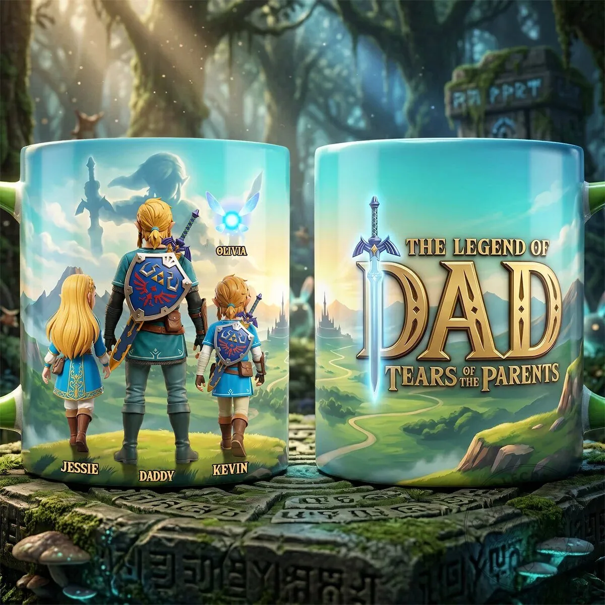 Legend of Dad Tears of the Parents Personalized Family Adventure Mug