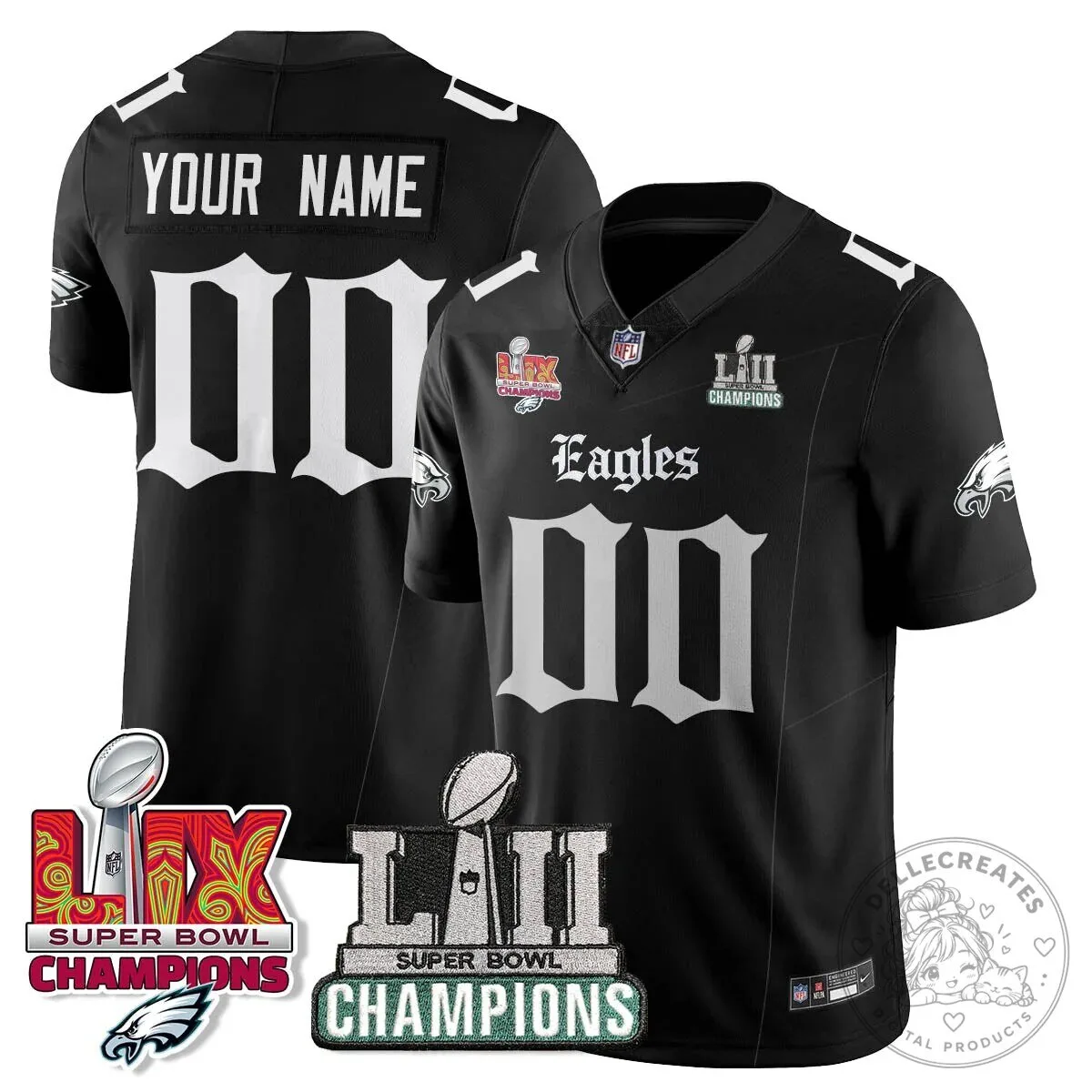 Philly Eagles Super Bowl Champions Black Custom Football Jersey 8 Philly Eagles Super Bowl Champions Black Custom Football Jersey