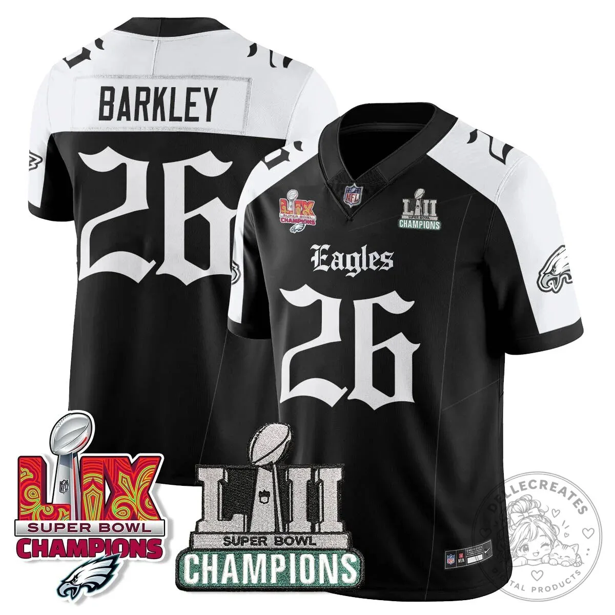 Philly Eagles Super Bowl LII Champions Saquon Barkley Football Jersey