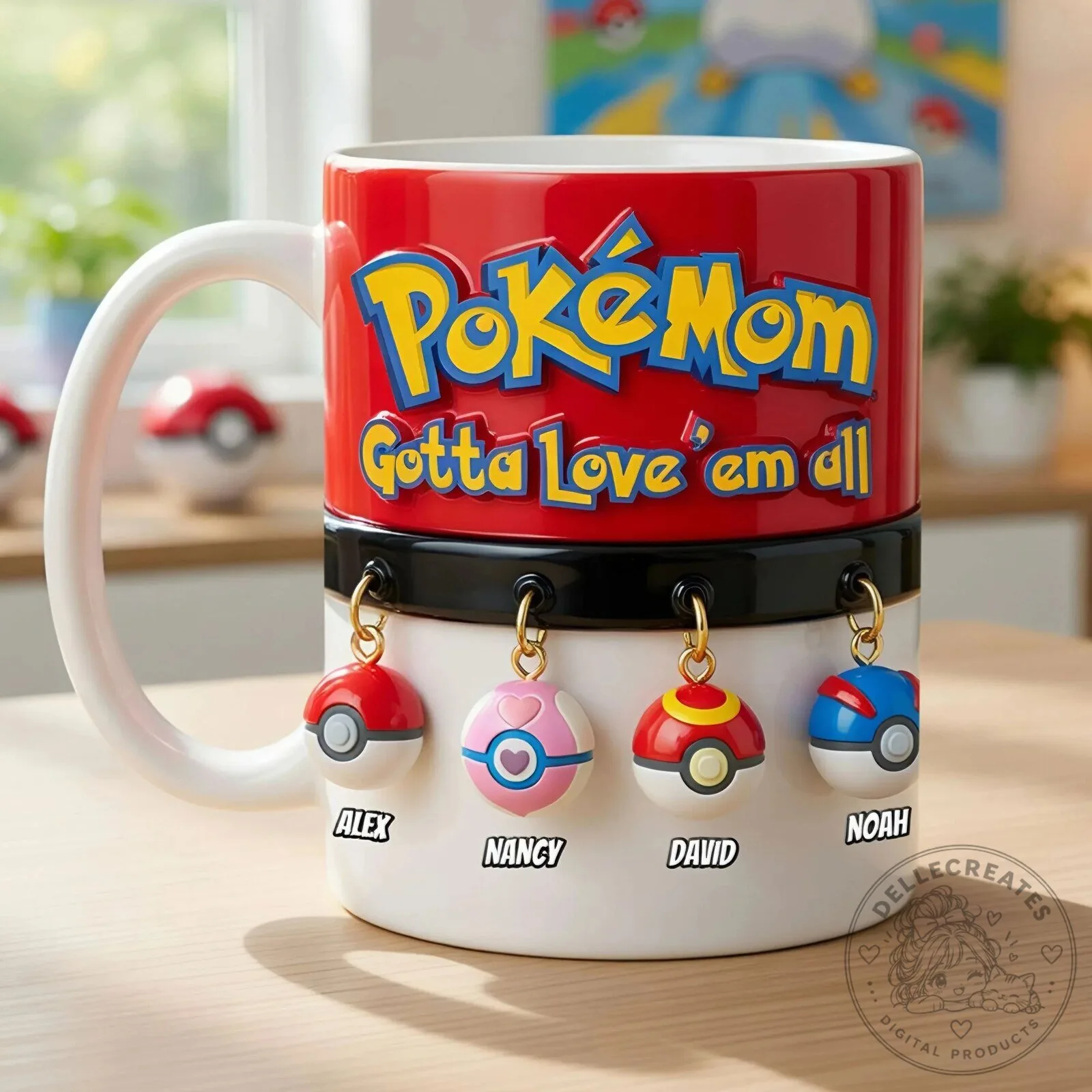 Pokemon PokeMom Gotta Love 'Em All Personalized Coffee Mug
