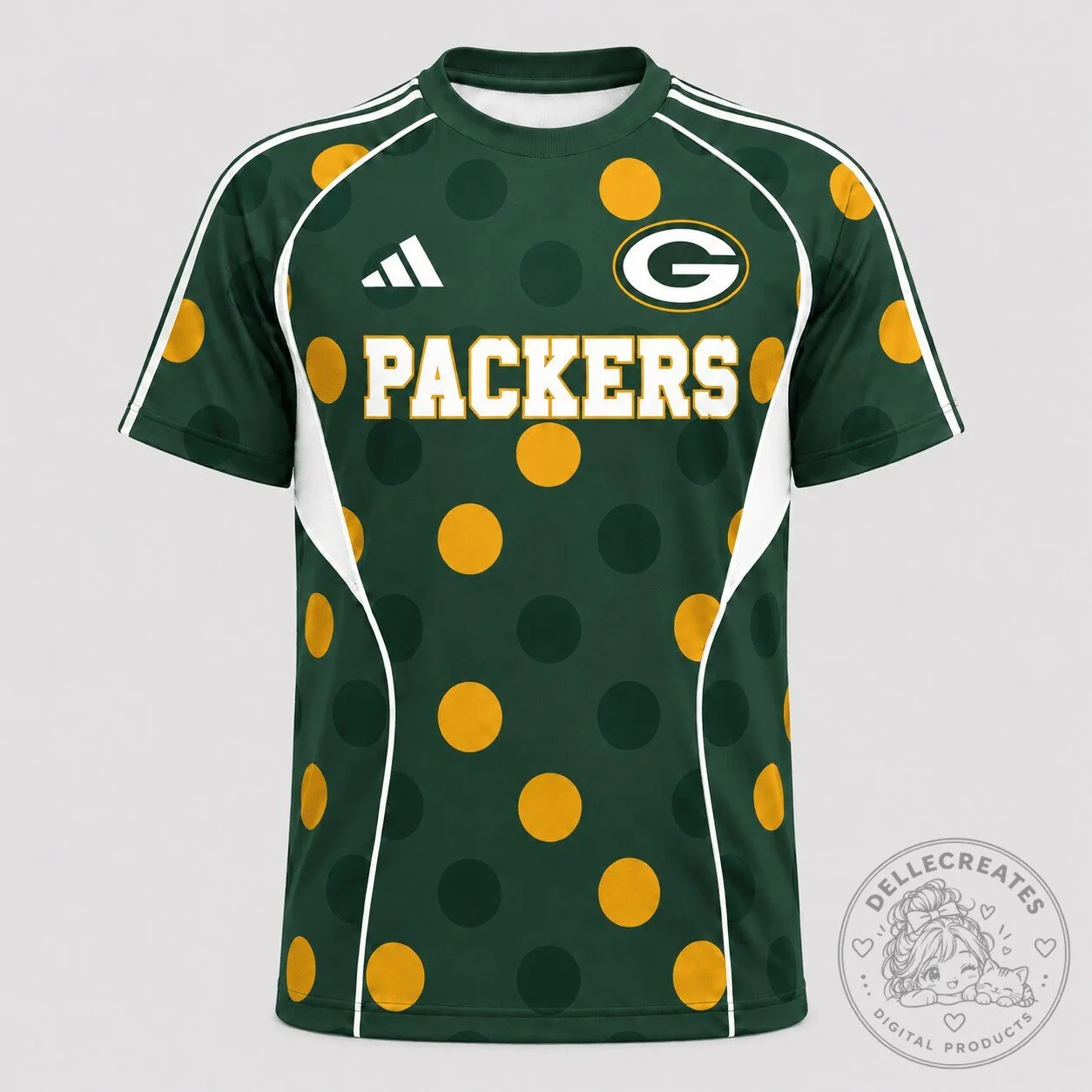Green Bay Packers Polka Dot Fan Game Day Football Jersey