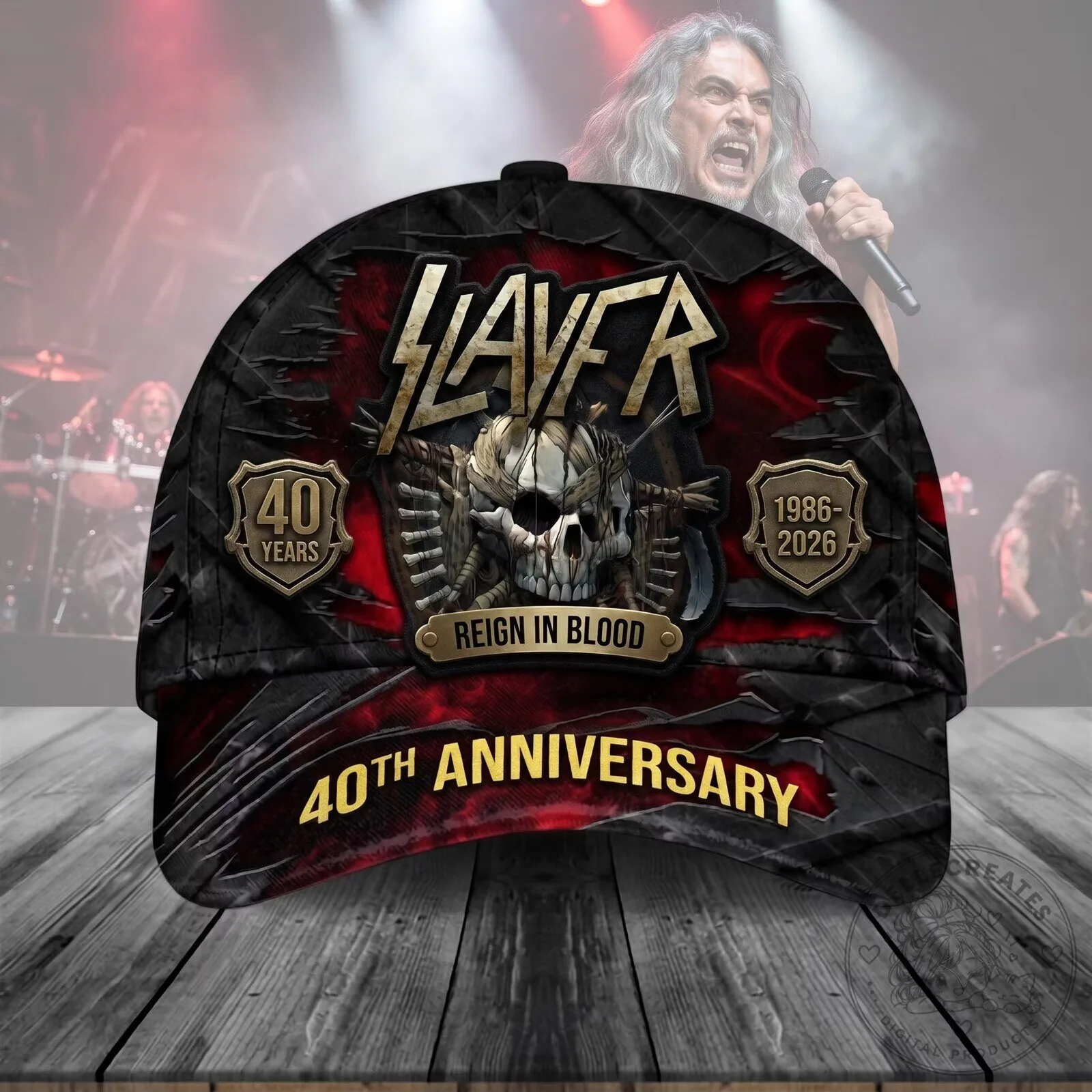 Slayer Reign In Blood 40th Anniversary Thrash Metal Band Baseball Cap Hat