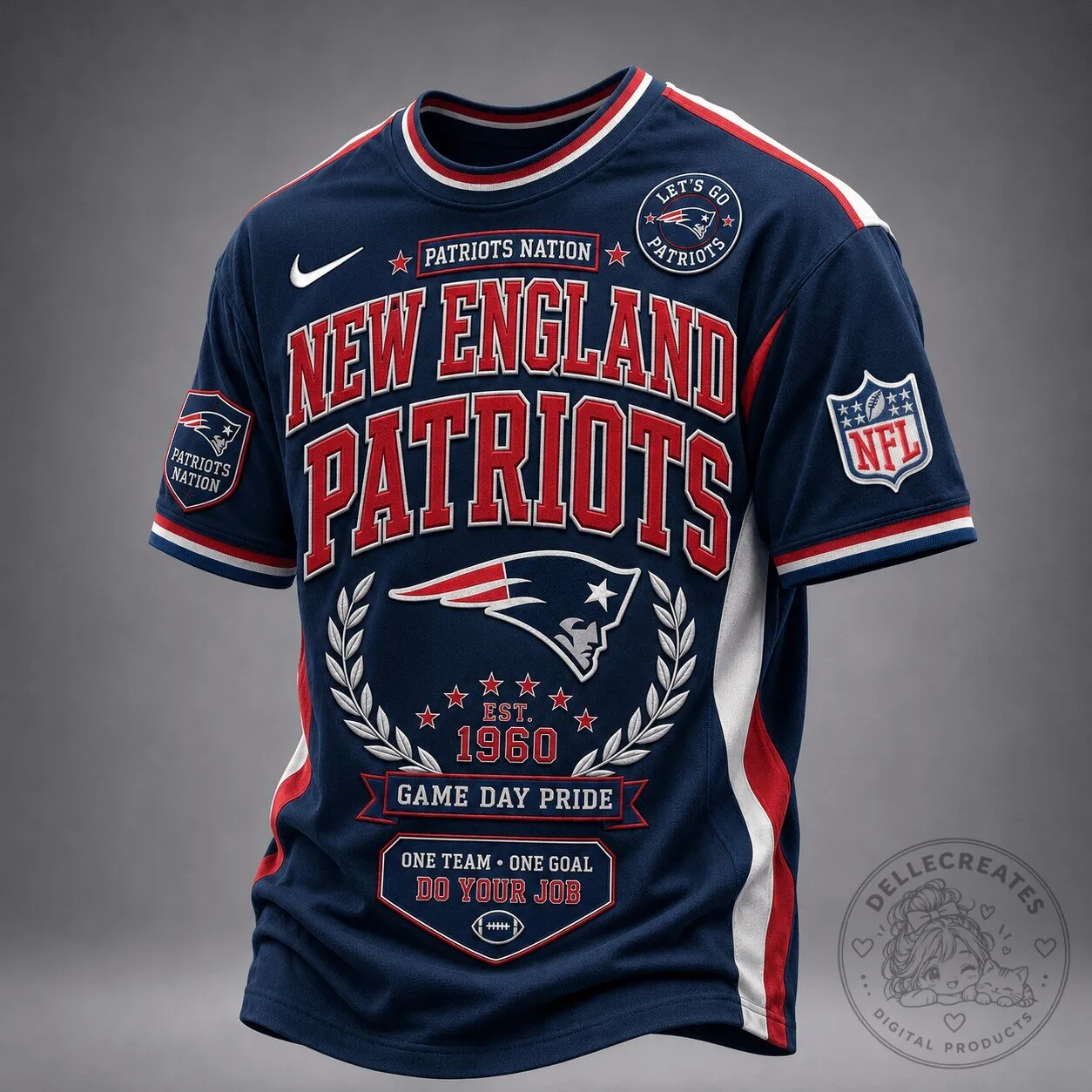 New England Patriots NFL Football Fan Game Day Pride T-Shirt