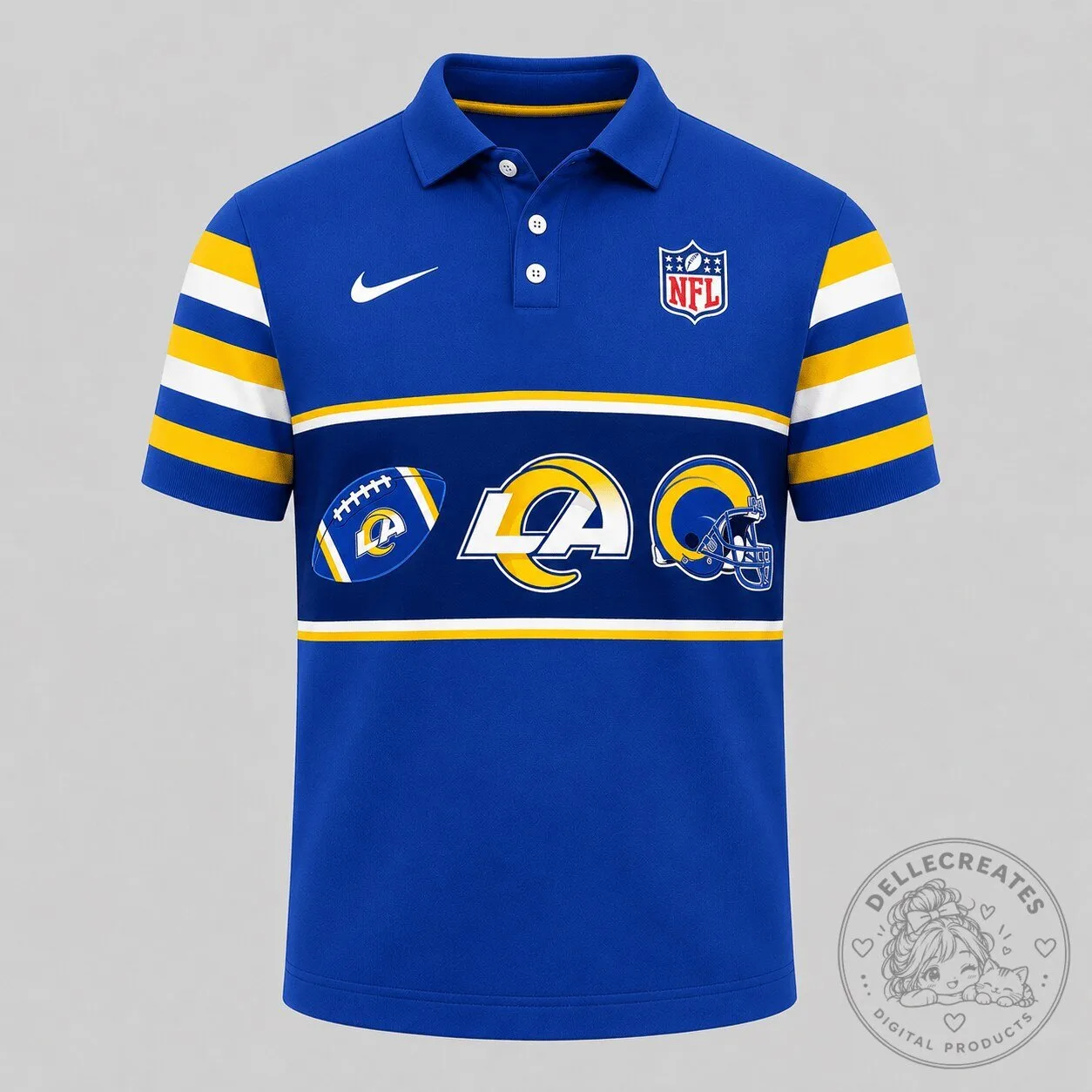 Polo Shirt for the National Football League featuring Los Angeles Rams