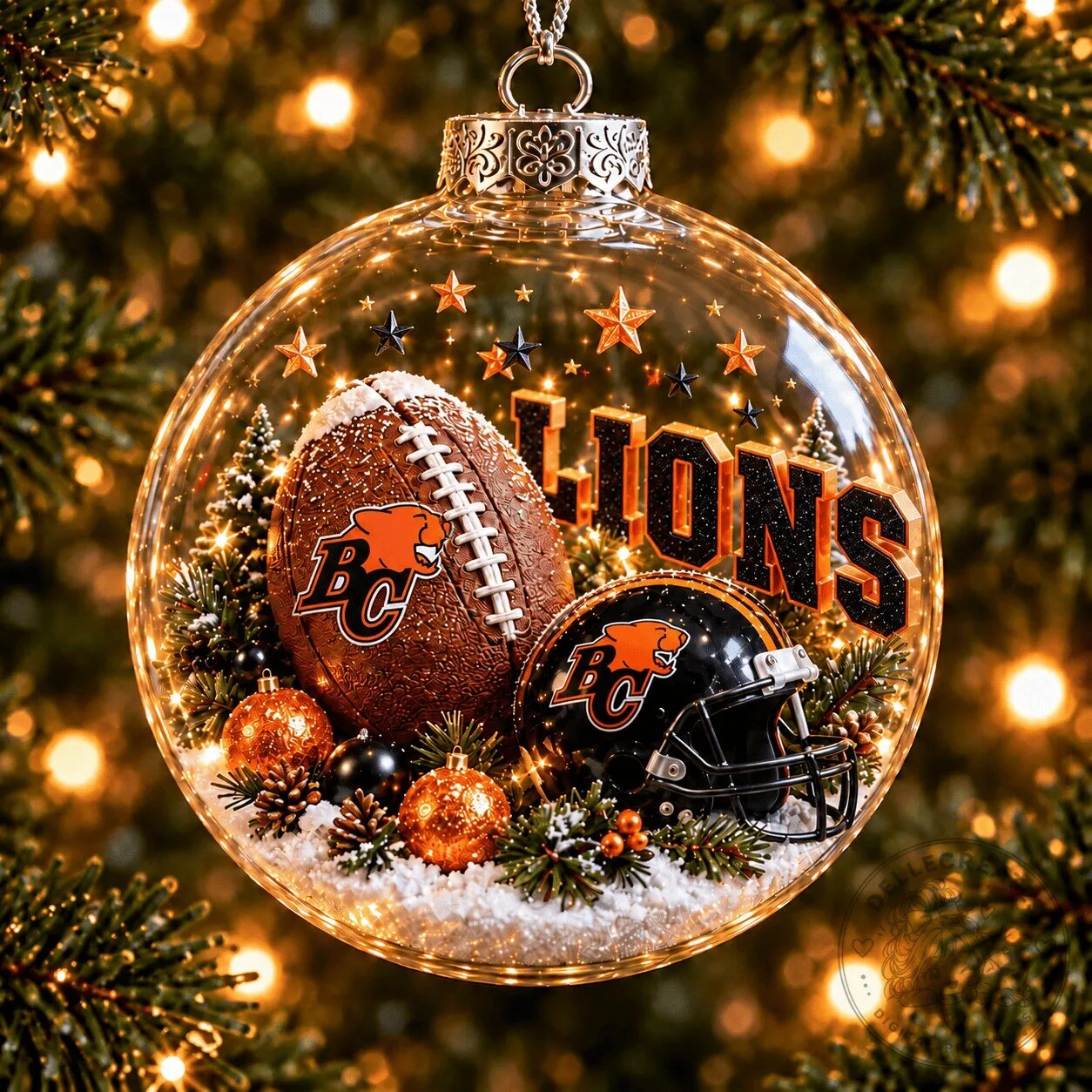BC Lions Canadian Football League Christmas Tree Ornament